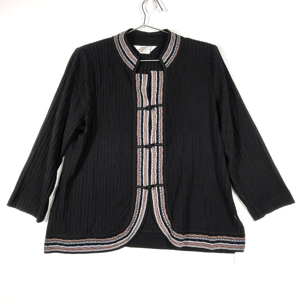 Exclusively Misook Womens Cardigan Size Large Signature Knit Sweater Career